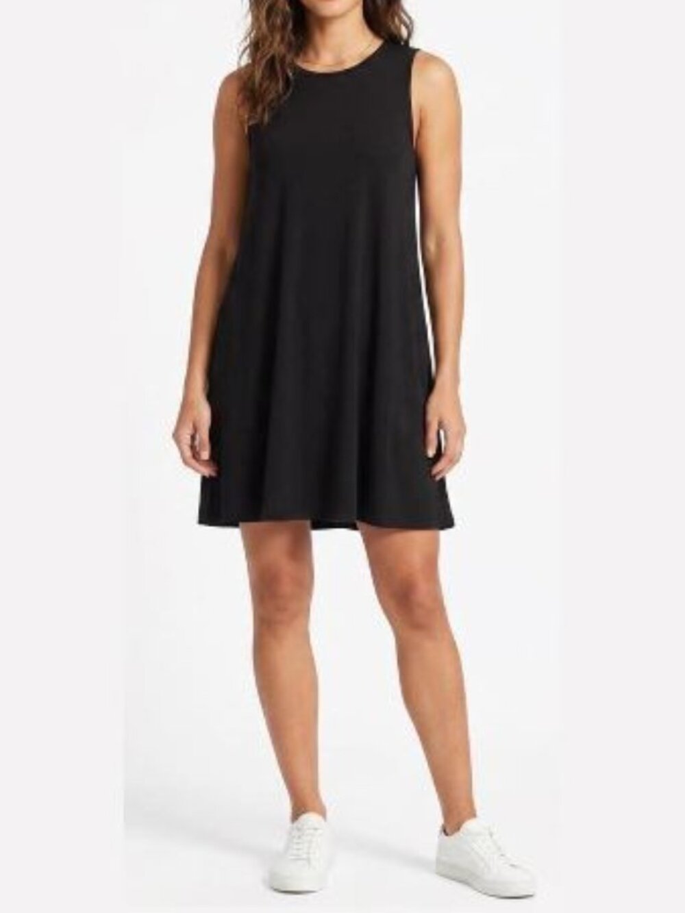 LOFT Black Sleeveless Swing Dress